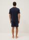 Regular fit short blue cotton pyjamas with Henley collar_2