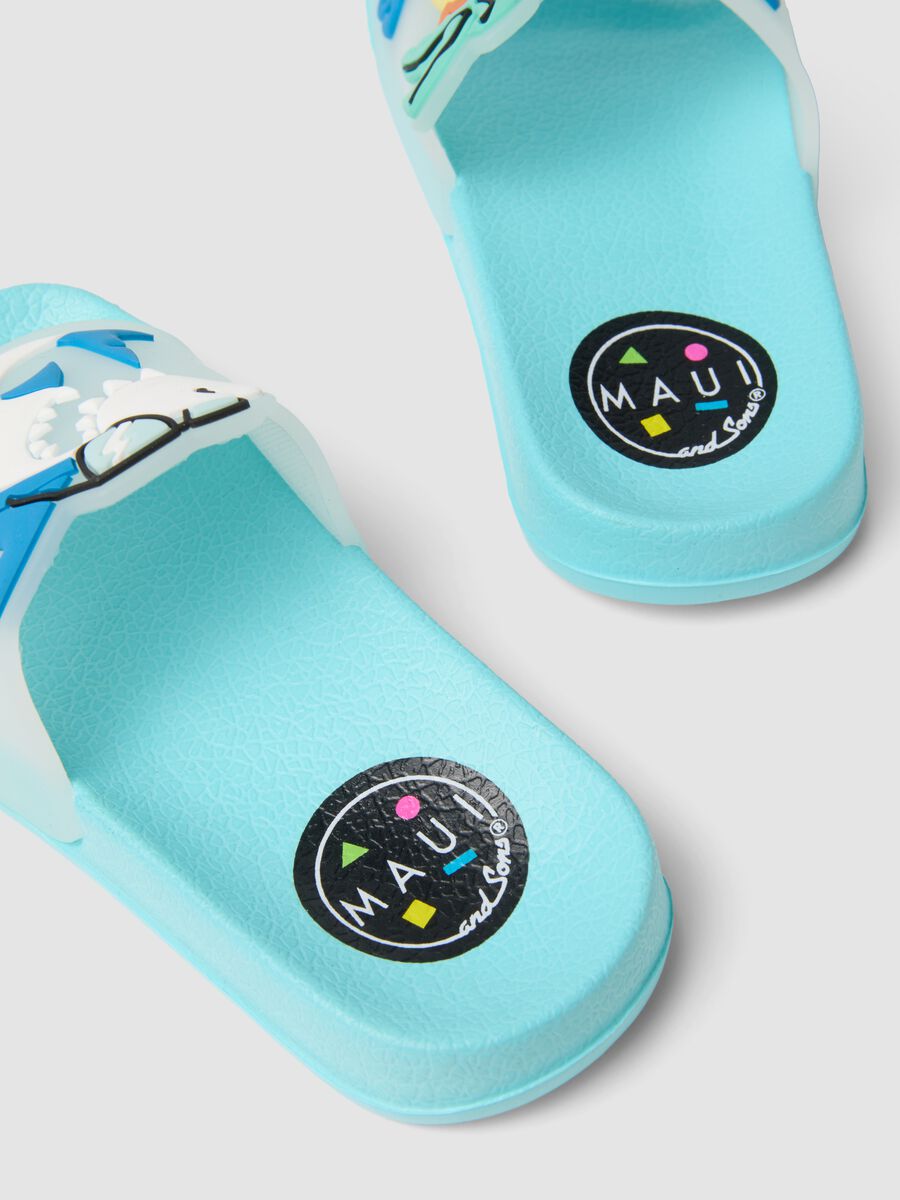 Kids' Blue Sandals with Summer Decorations_1