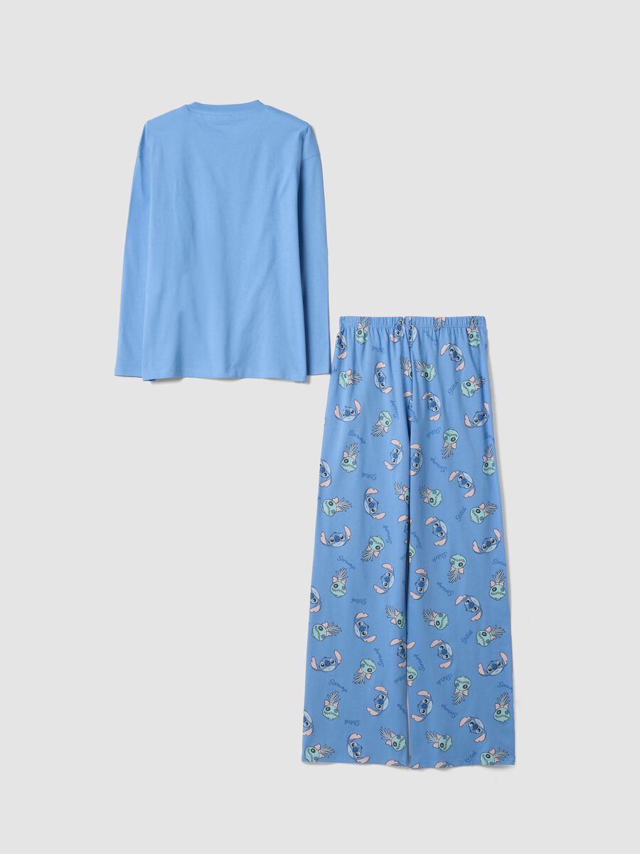 Light blue organic cotton Lilo & Stitch pyjamas for girls_1