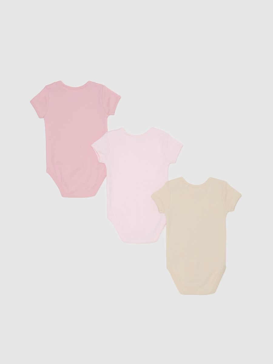 Three-pack organic cotton bodysuits with short sleeves_1