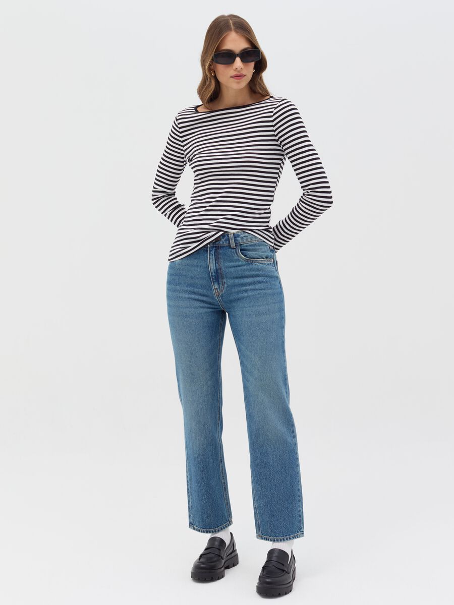 Long-sleeved striped T-shirt_1