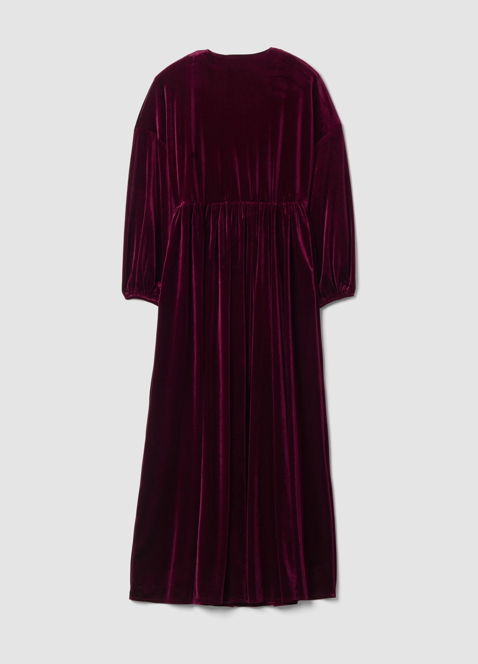 Abito rosso bordeaux in tessuto elasticizzato con zip
