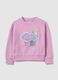 Girls' oversized pink cotton blend sweatshirt_0