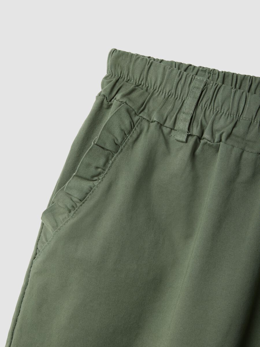 Regular Fit Green Stretch Cotton Trousers_5