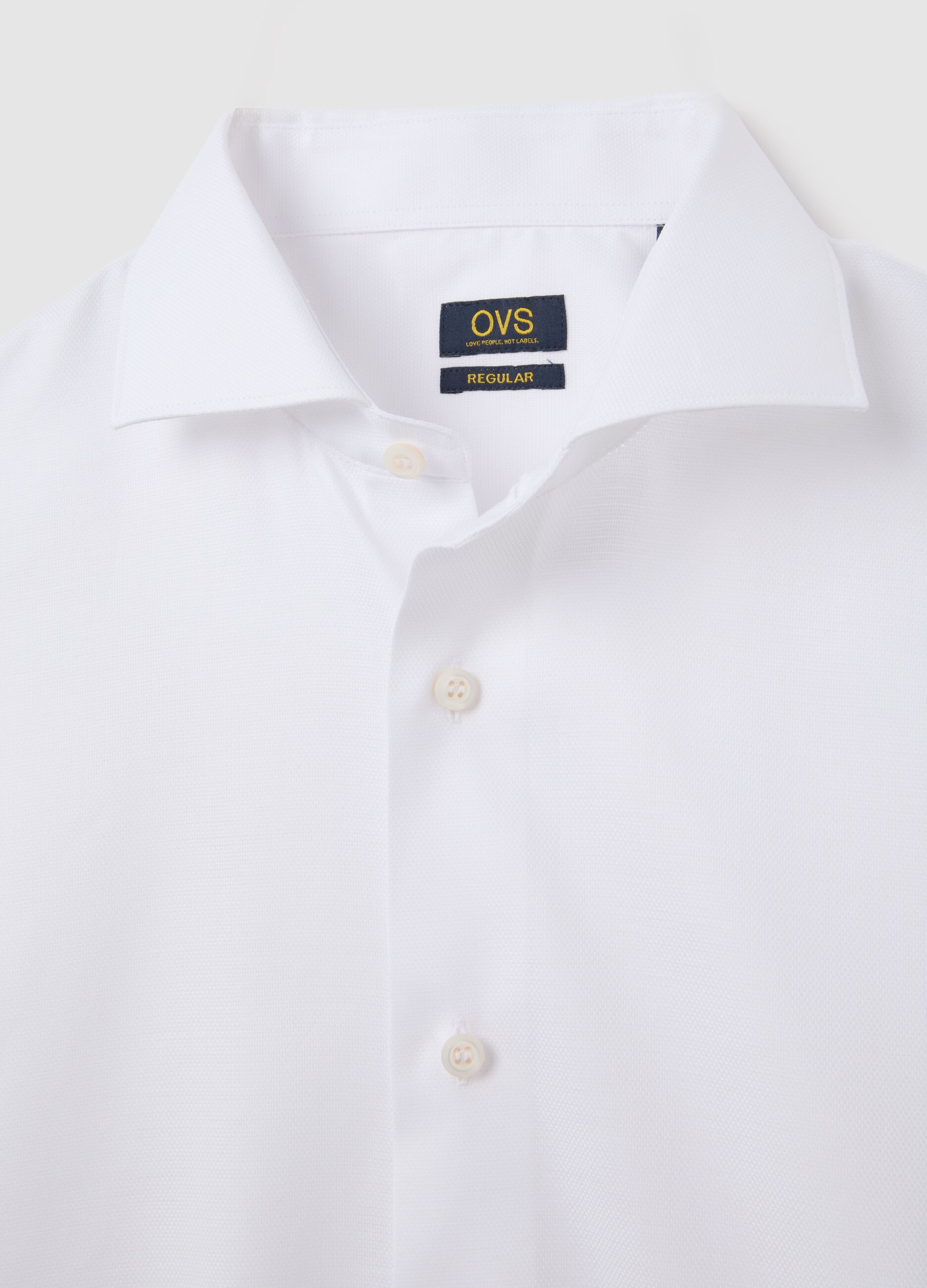 White Long-Sleeved Cotton Shirt