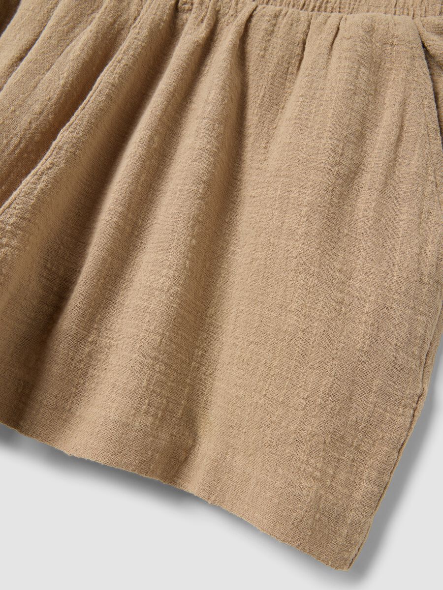 Beige pure cotton shorts_5