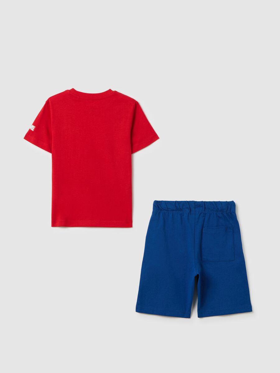 Children's jogging set in pure red and blue cotton regular fit_1