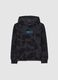 Black TieDye pure cotton hoodie for boys, over fit_0