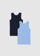 Kids' multicolour regular fit cotton tank top pack_1