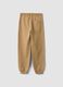 Beige cotton-viscose blend joggers with contrasting print for boys_1