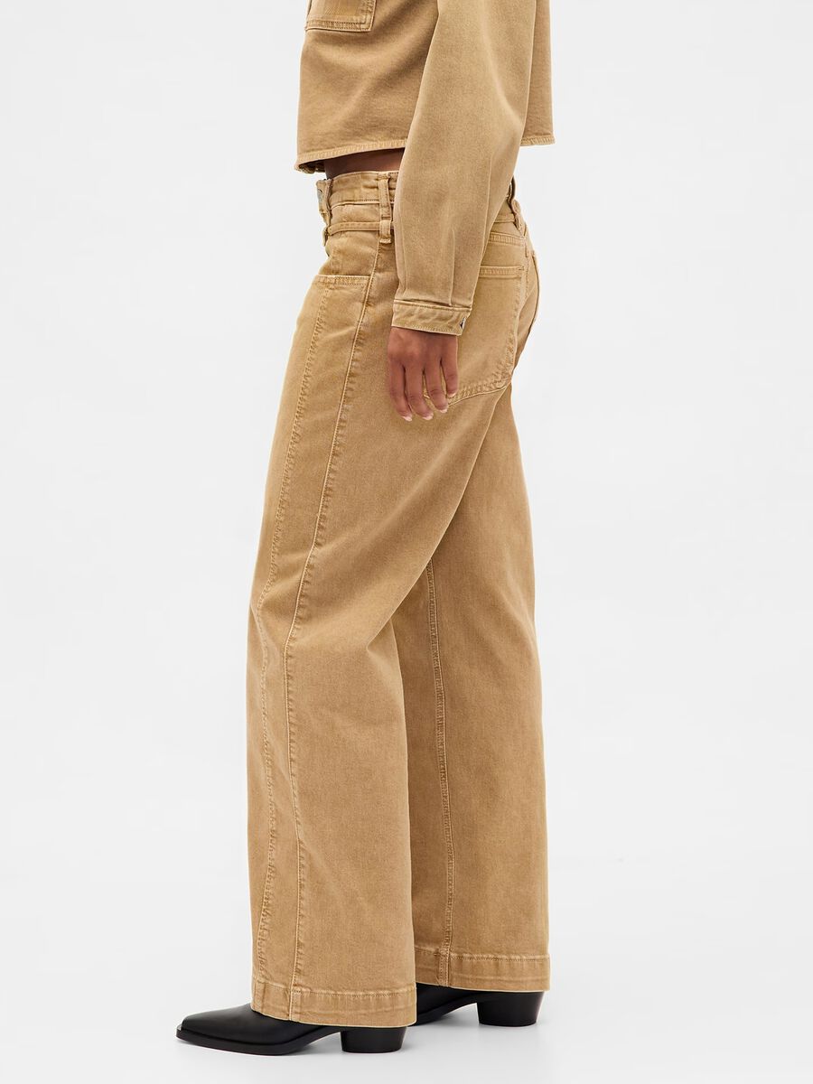 Beige Stretch Denim Trousers_3