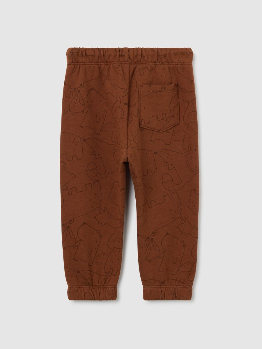 Brown regular fit pure cotton baby trousers_1