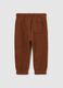 Brown regular fit pure cotton baby trousers_1