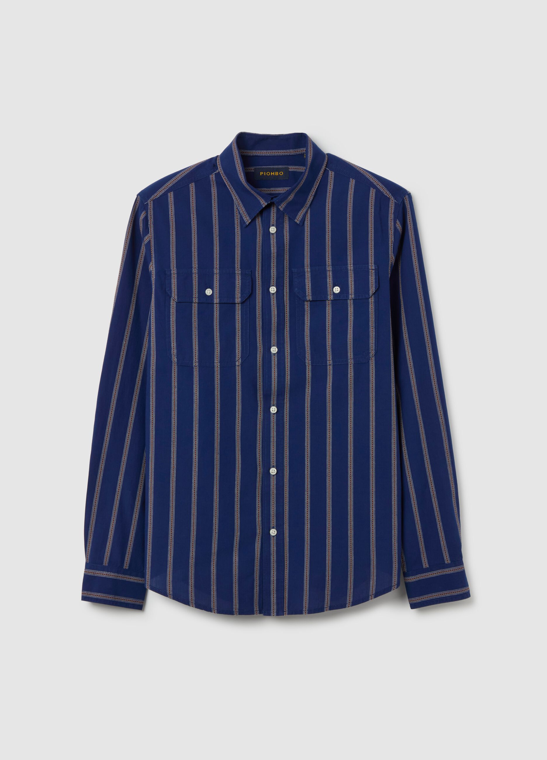 Striped regular-fit shirt with pockets