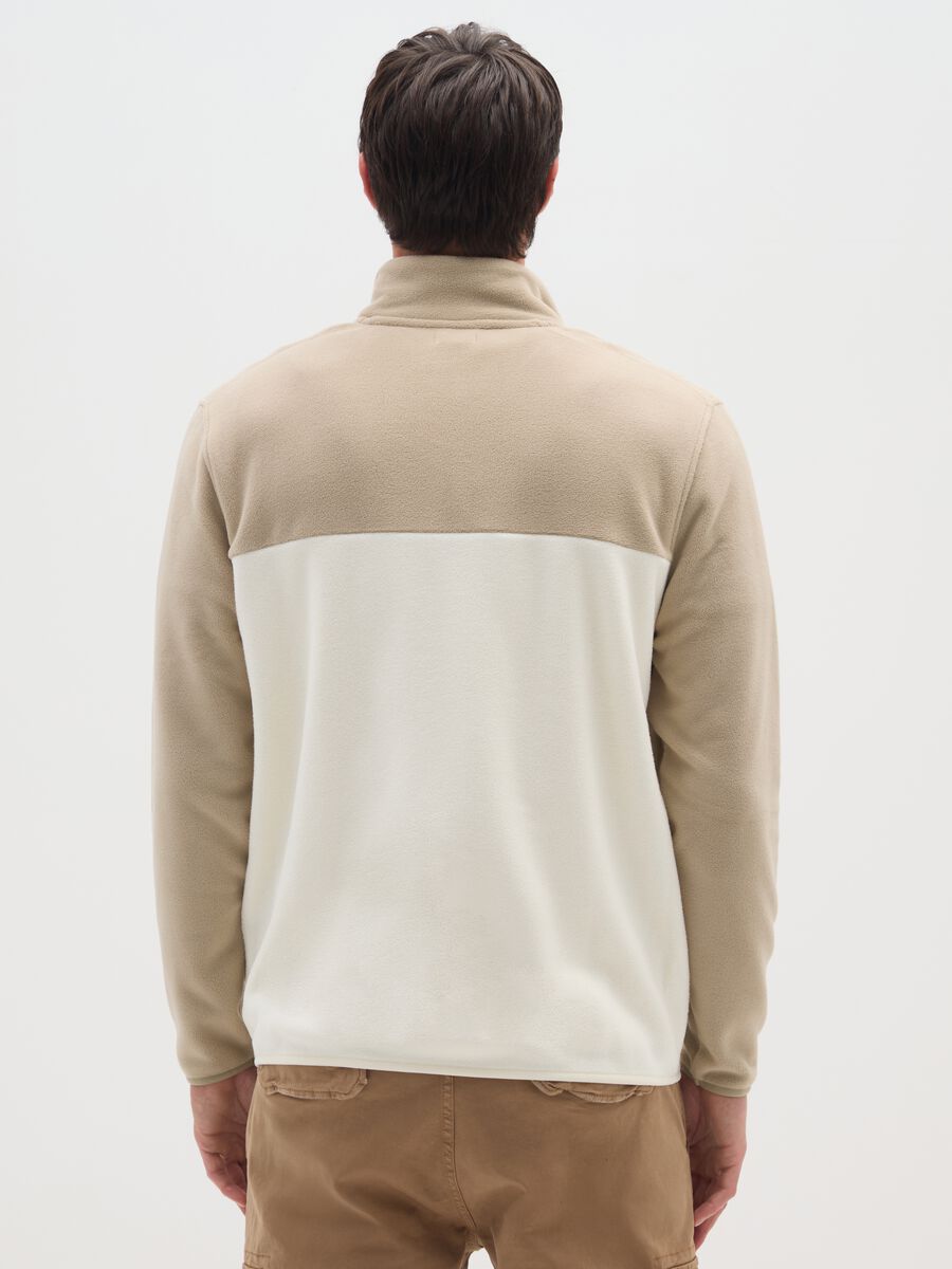 Felpa a collo alto in misto pile multicolor regular fit con zip_2