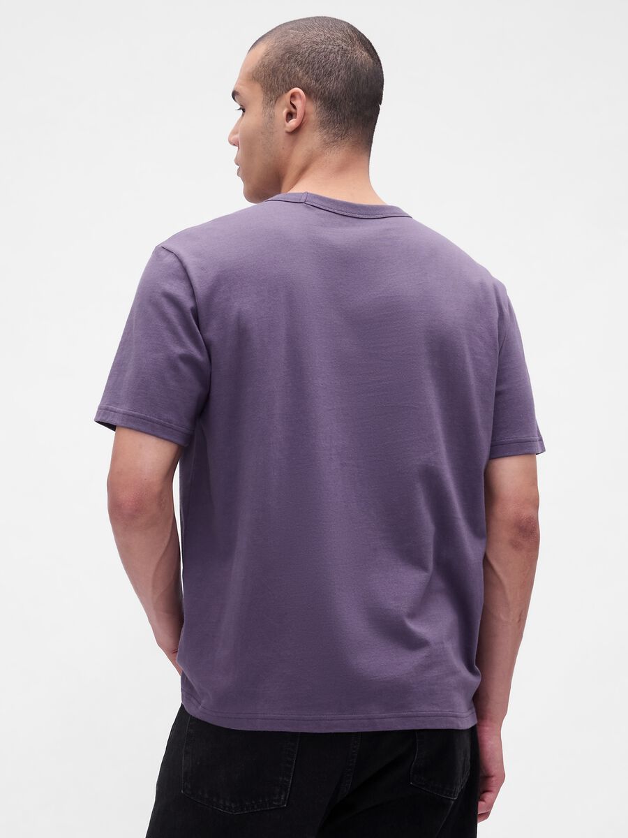 Purple short-sleeve cotton T-shirt_1