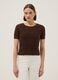 Maglia in puro cotone marrone regular fit con lavorazione a maglia_0