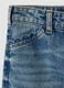 Blue pure cotton straight-fit jeans with belt loops for girls_4