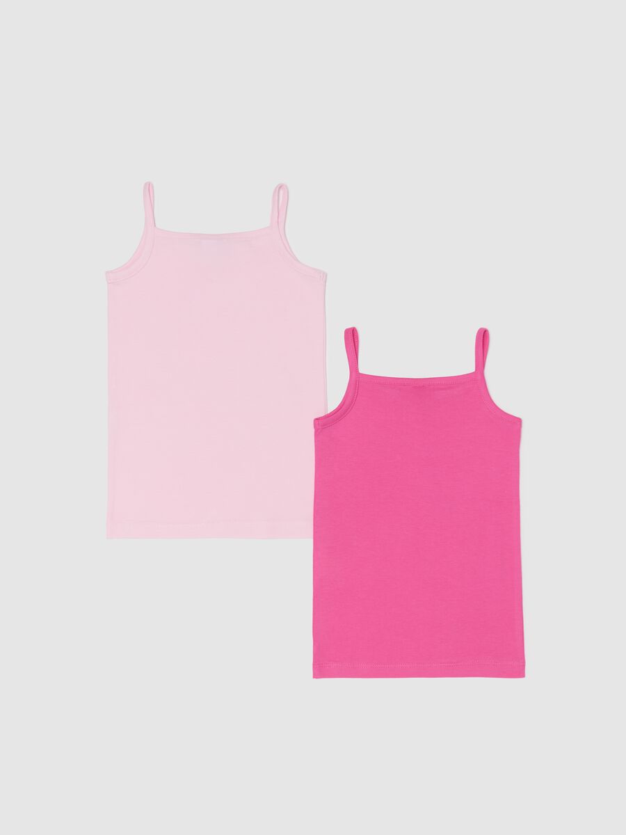 Two-pack pink cotton vests with The Little Mermaid print_1