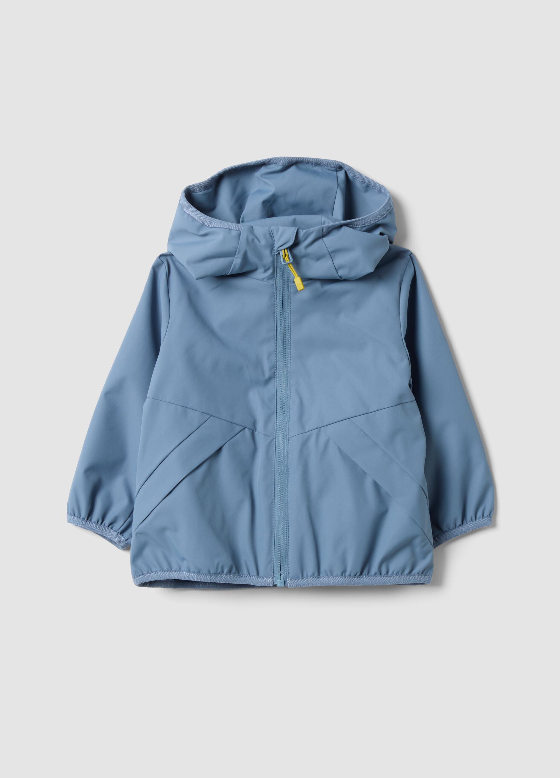 Blue hooded zip-up jacket, regular fit for boys