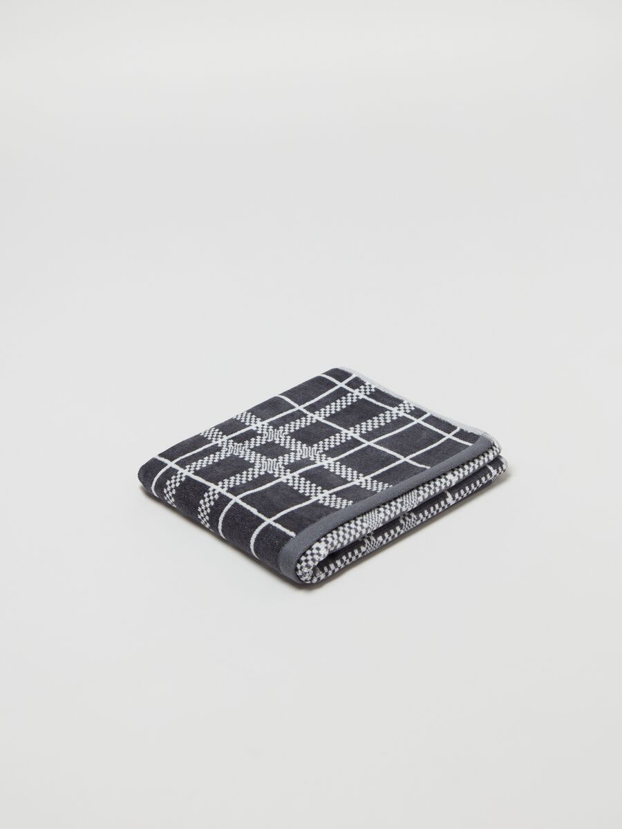 Asciugamano viso 50x90 squares grigio scuro velour_0