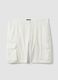 White stretch cotton cargo shorts_4