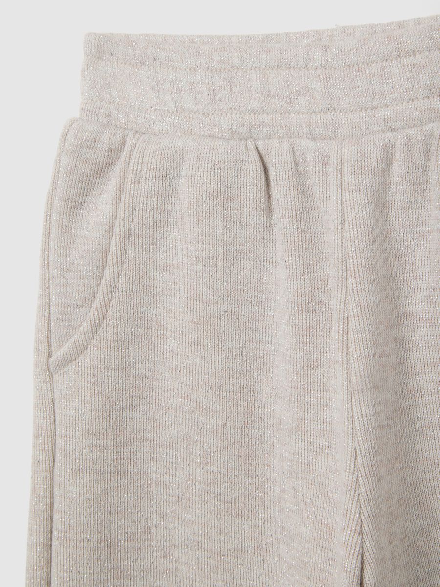 Pantalone jogger  elasticizzato beige da bambina regular fit_2
