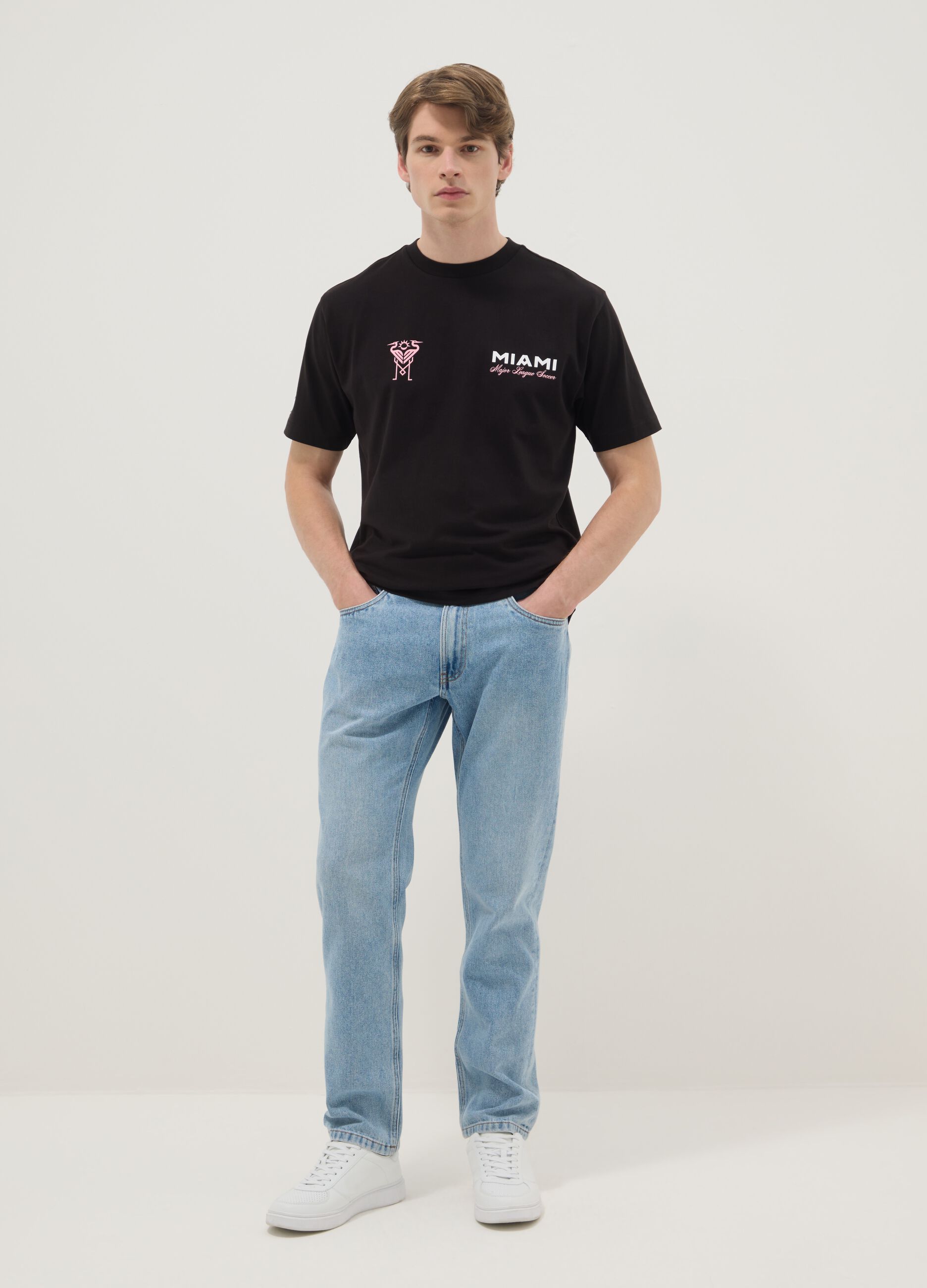 Black Pure Cotton Short Sleeve Regular Fit T-Shirt Inter Miami CF