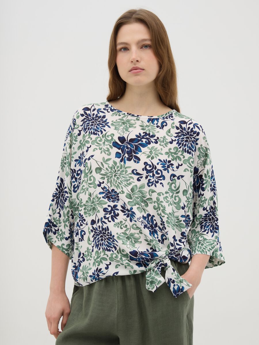 Blusa da donna in viscosa multicolor regular fit_0