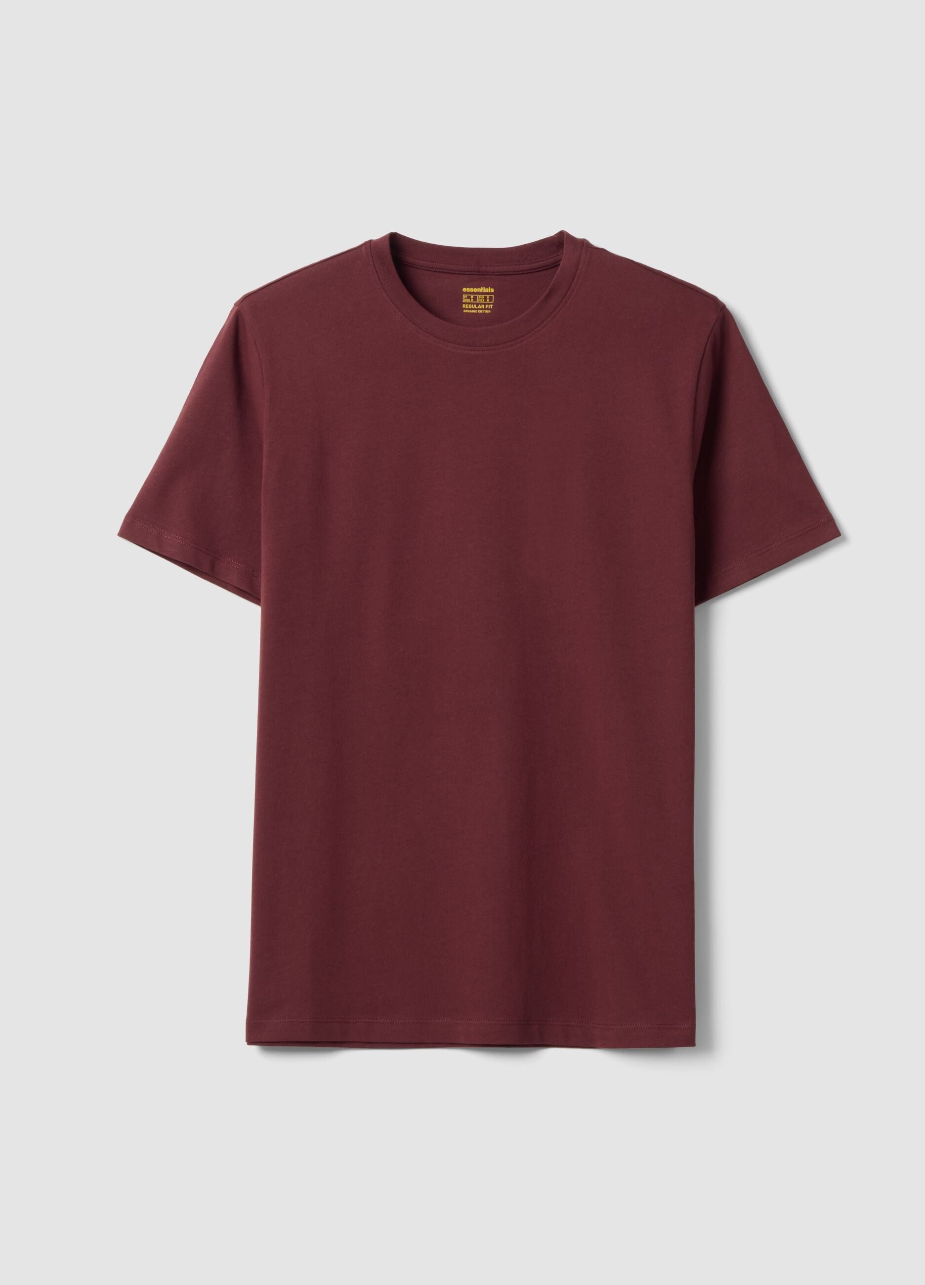 Red pure organic cotton jersey T-shirt, regular fit