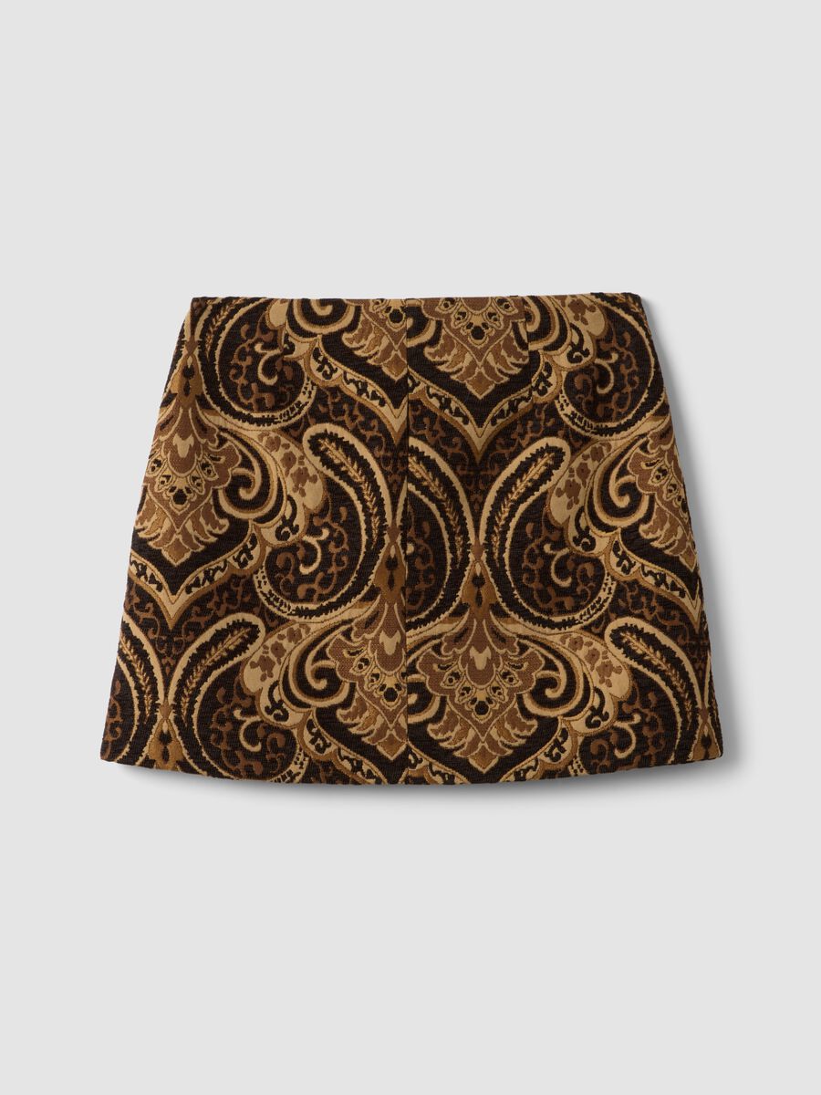 Short brown paisley skirt_6
