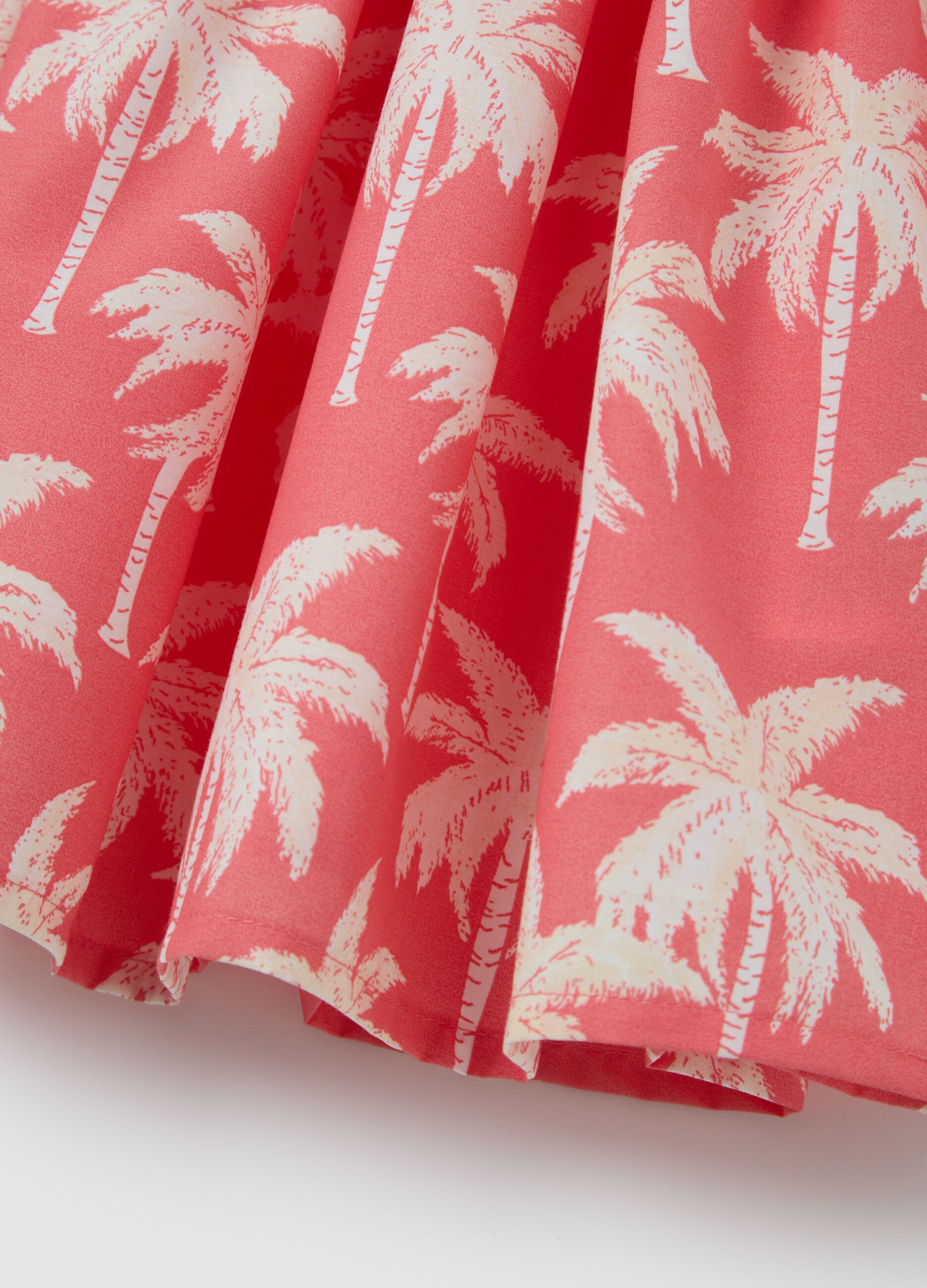 Abito da bambina in cotone elasticizzato rosa con fantasia