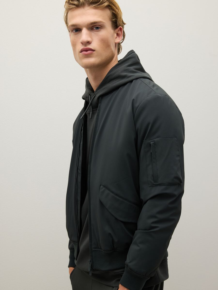 Bomber nero regular fit e zip_3