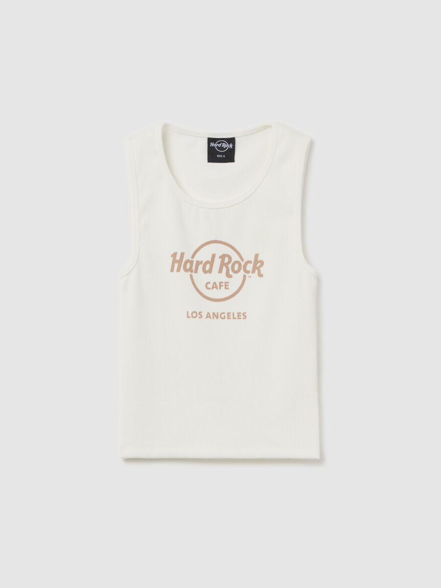 White Hard Rock Café Los Angeles tank top with ribbing_4