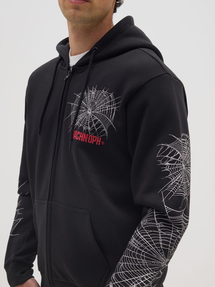 Black cotton-blend hoodie_3