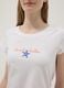 White pure cotton pyjama T-shirt, regular fit with embroidery_3