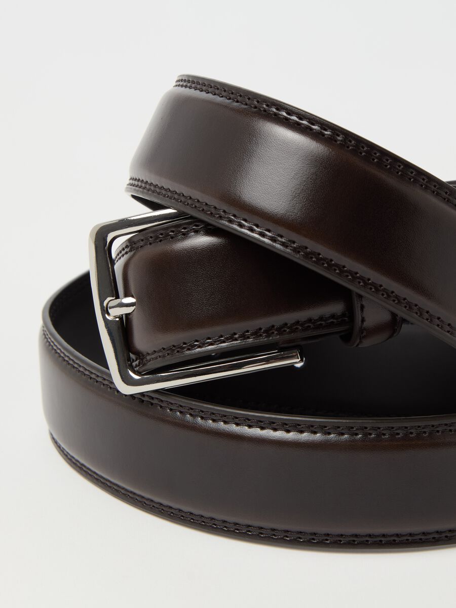 Solid colour leather belt_2