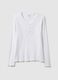 White pure cotton pyjama top, regular fit with henley collar_0