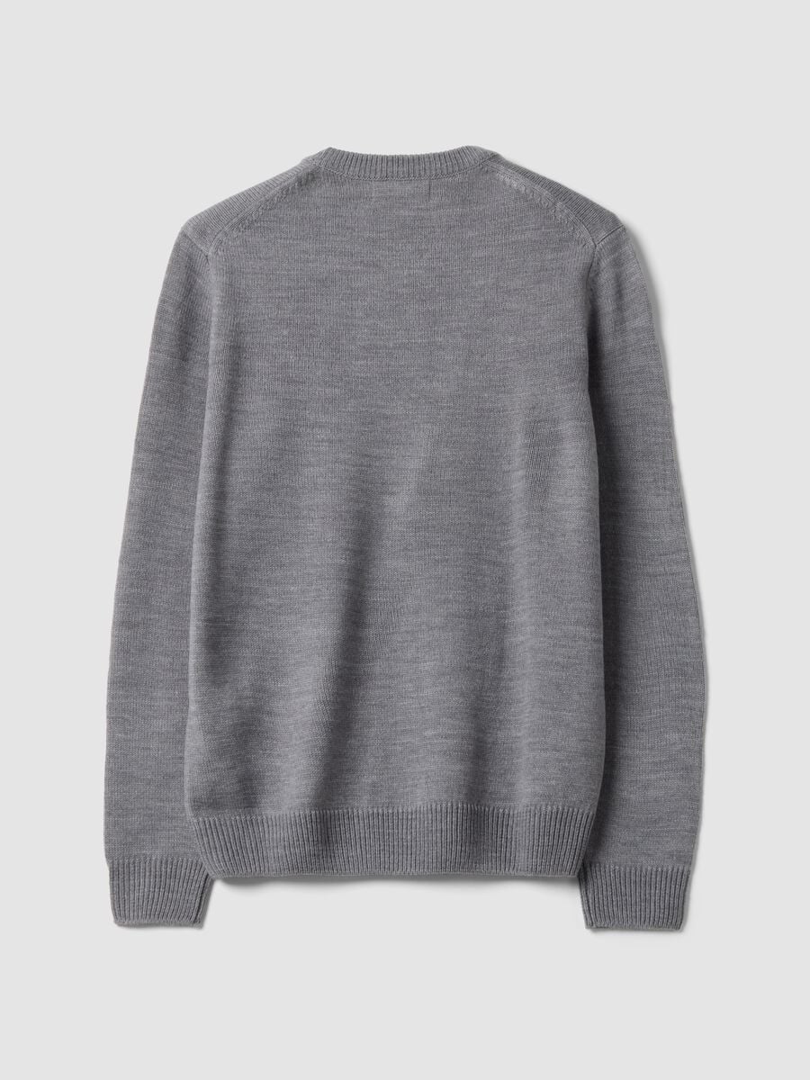 Grey crew-neck jumper in knit jersey, regular fit_2