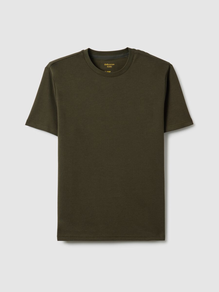 Green Cotton Blend Crew Neck T-shirt - Regular Fit_4