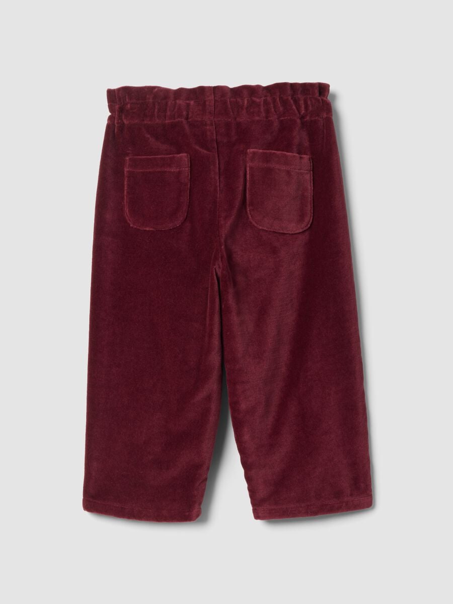 Pantaloni chino rossi in puro cotone con vita regolabile_1