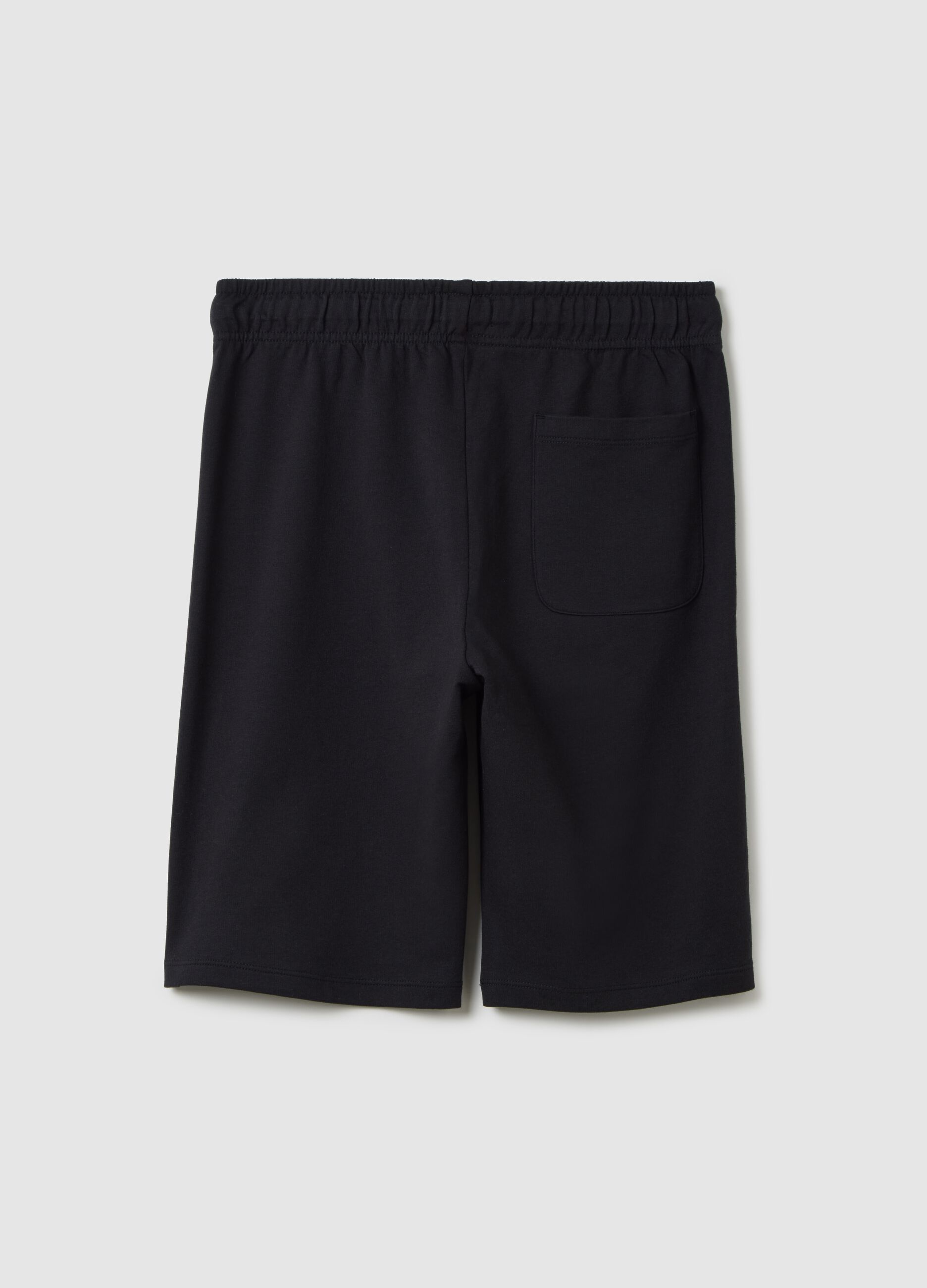 Black French Terry cotton shorts for boys