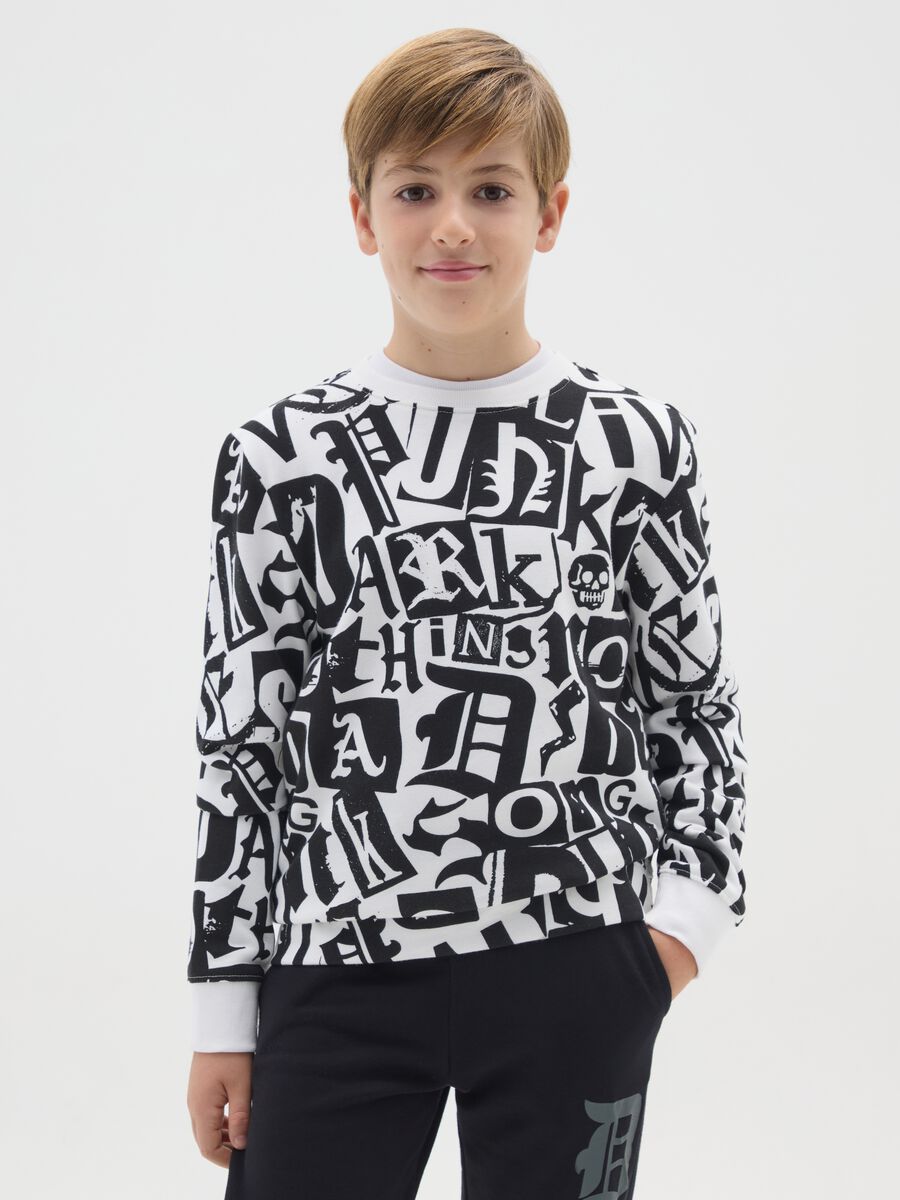 Felpa da ragazzo in puro cotone multicolor regular fit_0