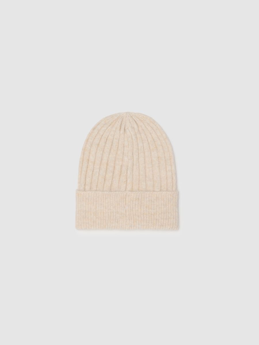 Beige wool blend cap_1