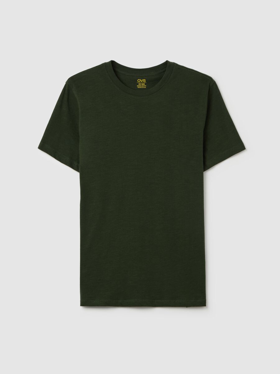 T-shirt in slub cotton with round neck_4