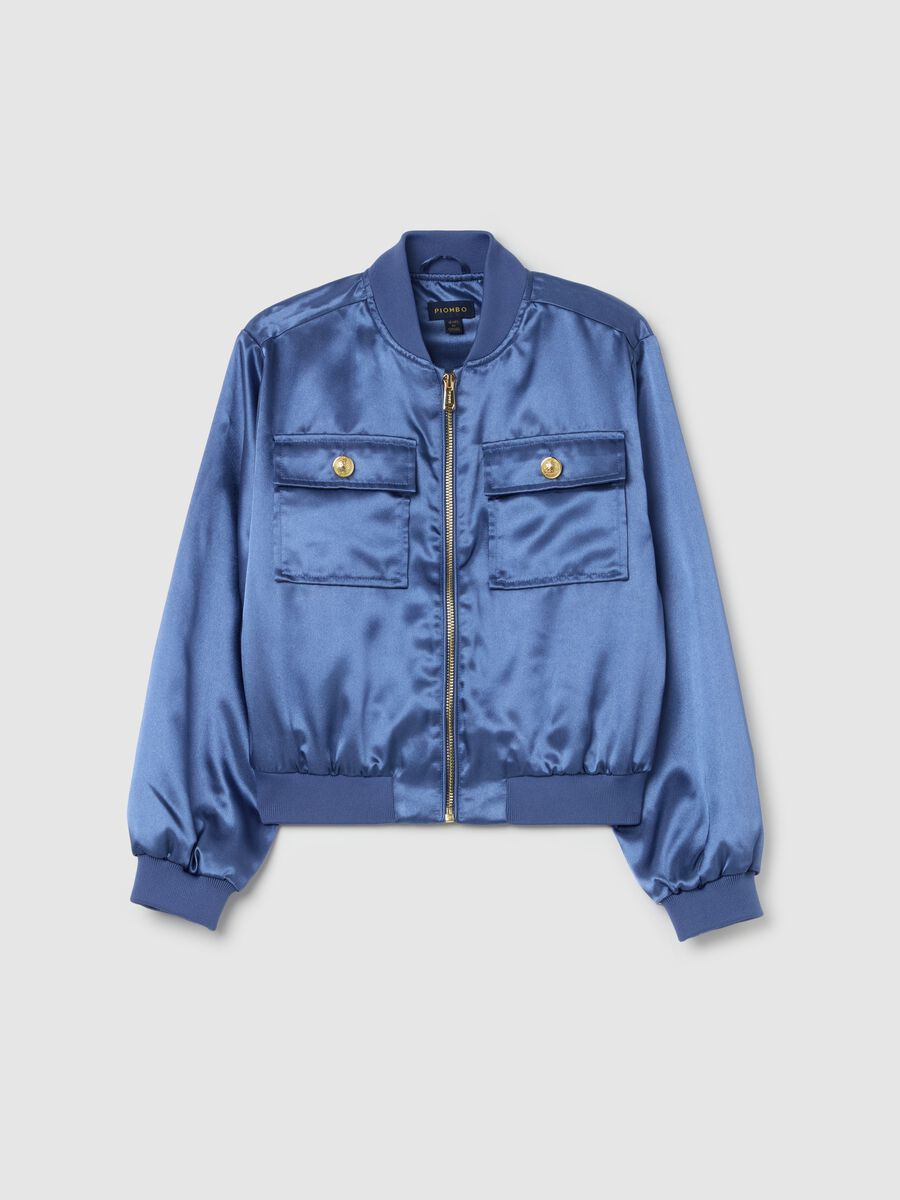 Full-zip bomber in satin_3