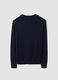 Blue viscose-blend polo with V-neck and collar, regular fit_6