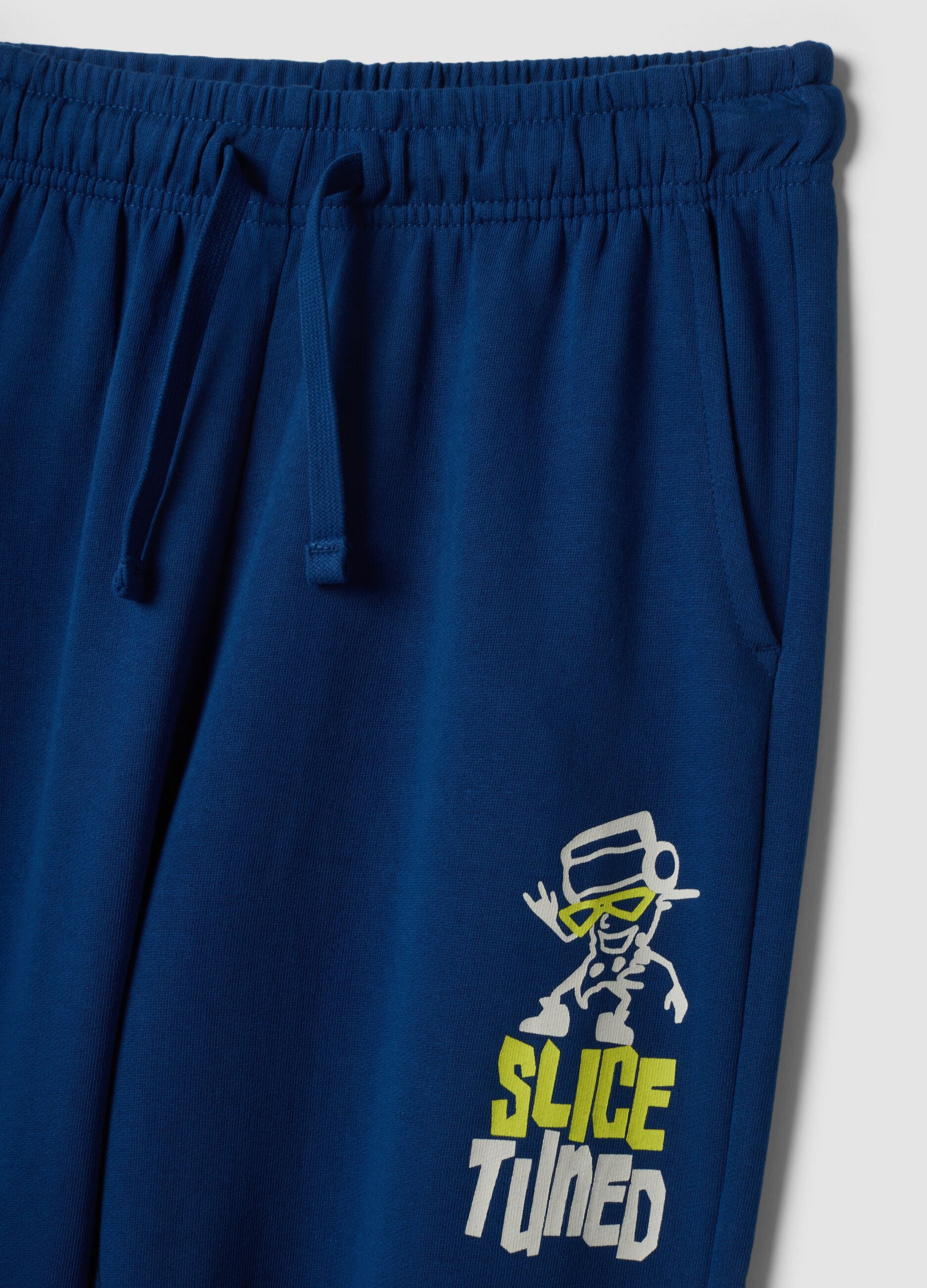 Pantaloni jogger blu in puro cotone