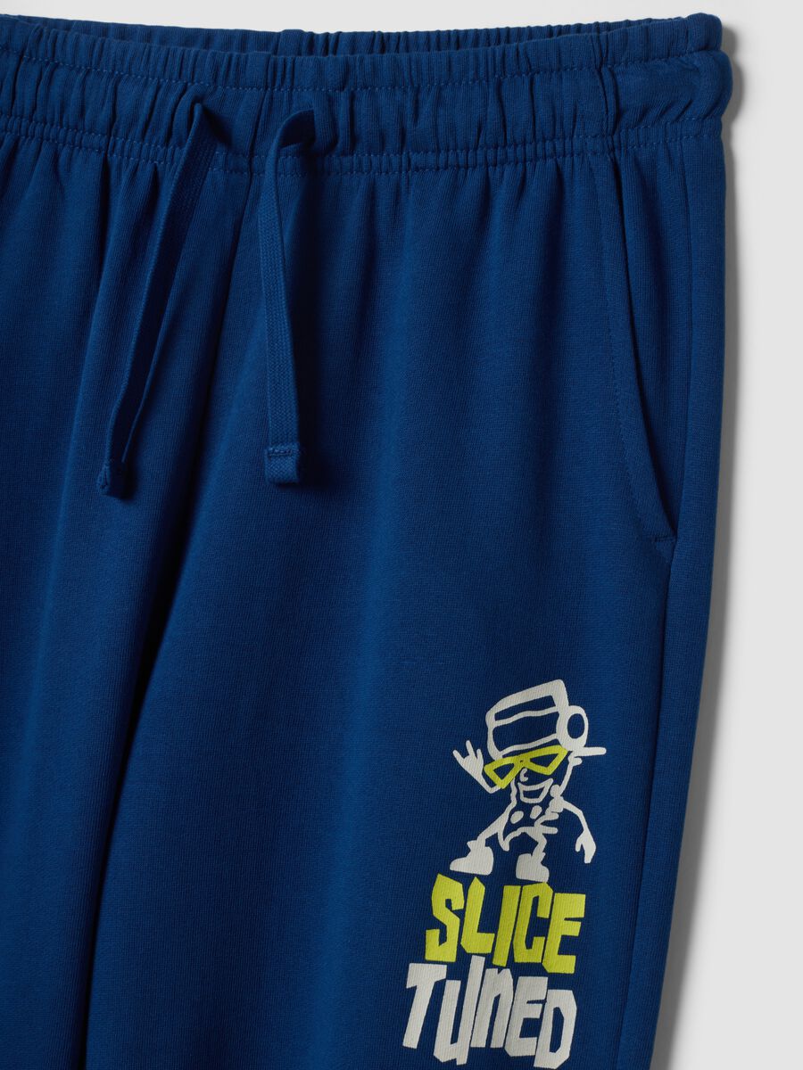 Pantaloni jogger blu in puro cotone_2