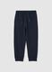 Children's blue regular fit jogger trousers in pure cotton_0